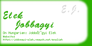 elek jobbagyi business card